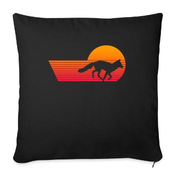 Funny Gifts for Fox Lovers - Sofa pillowcase 17,3'' x 17,3'' (45 x 45 cm) - black - Front