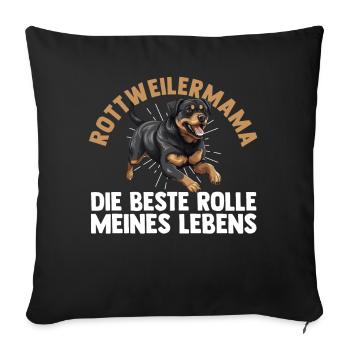Dog Mom Rottweiler Mom Mistress Dog Rottweiler - Sofa pillowcase 17,3'' x 17,3'' (45 x 45 cm) - black - Front