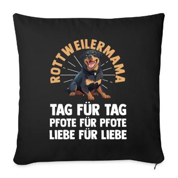Dog Mom Rottweiler Mom Mistress Dog Rottweiler - Sofa pillowcase 17,3'' x 17,3'' (45 x 45 cm) - black - Front