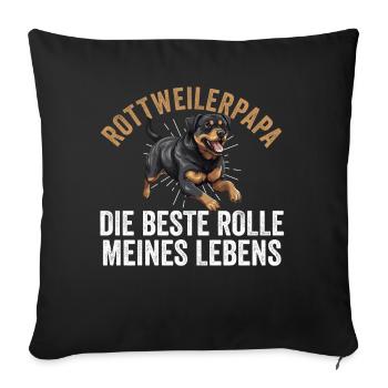 Dog Dad Rottweiler Dad Master Dog Rottweiler - Sofa pillowcase 17,3'' x 17,3'' (45 x 45 cm) - black - Front