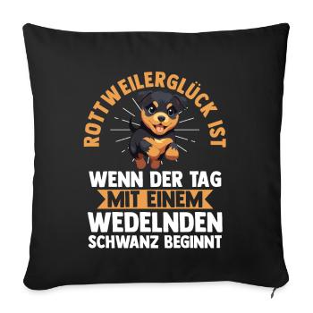 Dog Rottweiler - Sofa pillowcase 17,3'' x 17,3'' (45 x 45 cm) - black - Front