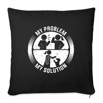 Animal Trainer My Problem My Pictogram Mom Dad - Sofa pillowcase 17,3'' x 17,3'' (45 x 45 cm) - black - Front