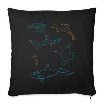 Amis Océaniques Coloré Sous L’eau - Housse de coussin décorative 45 x 45 cm - noir - Devant