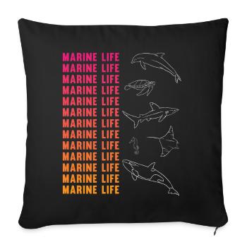 Conservation de la vie marine de la diversité océanique - Housse de coussin décorative 45 x 45 cm - noir - Devant