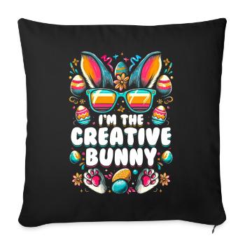 I'm The Creative Bunny - Sofakissenbezug 45 x 45 cm - Schwarz - Vorne