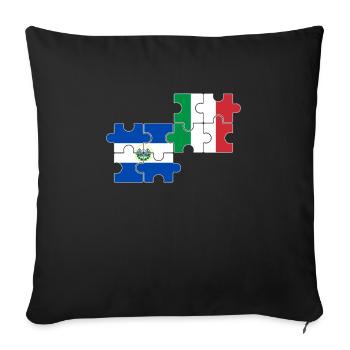 El Salvador Italie Drapeau Salvadoriens - Housse de coussin décorative 45 x 45 cm - noir - Devant