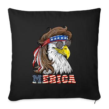 Eagle Merica 4th Of July USA - Sofakissenbezug 45 x 45 cm - Schwarz - Vorne