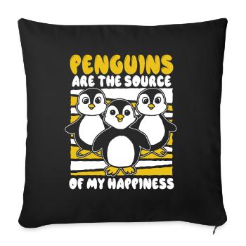 Penguins Are The Source Of My Happiness Seabird - Sofa pillowcase 17,3'' x 17,3'' (45 x 45 cm) - black - Front