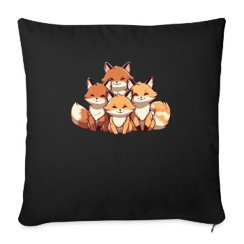 Lustige Geschenke für Fuchsliebhaber - Sofakissenbezug 45 x 45 cm - Schwarz - Vorne