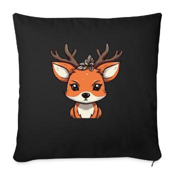 Lustige Fuchs-Weihnachtsgeschenke - Sofakissenbezug 45 x 45 cm - Schwarz - Vorne