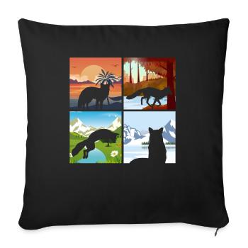 Cadeaux amusants pour les amoureux du renard - Housse de coussin décorative 45 x 45 cm - noir - Devant