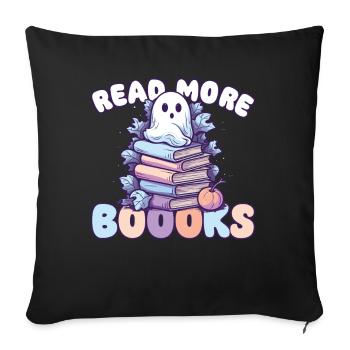Groovy Read More Boooks Ghost Halloween - Sofa pillowcase 17,3'' x 17,3'' (45 x 45 cm) - black - Front