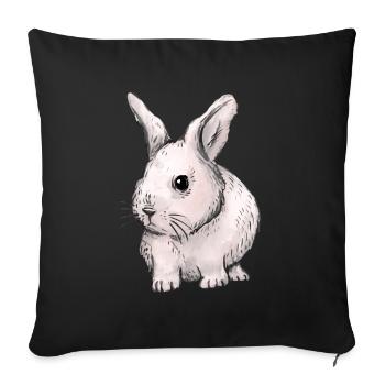 Rabbit, Bunny, Easter Bunny, Kids, Pets, Baby - Sofa pillowcase 17,3'' x 17,3'' (45 x 45 cm) - black - Front