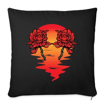 Floral Sun Valentine Valentine's Day Love Gift - Sofa pillowcase 17,3'' x 17,3'' (45 x 45 cm) - black - Front