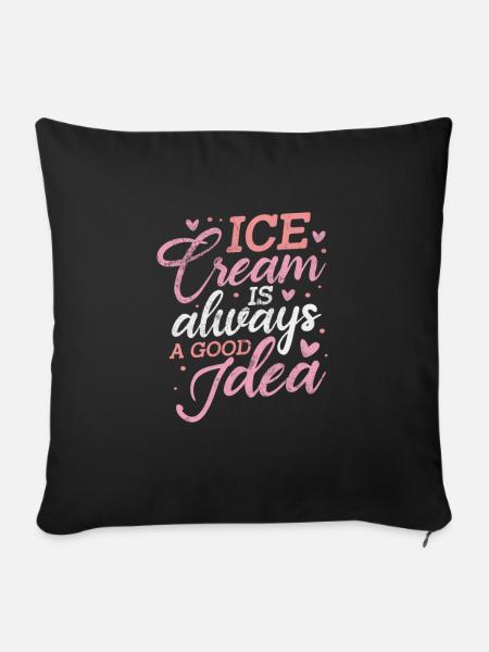 Eiscreme - Sofakissenbezug 45 x 45 cm - Schwarz