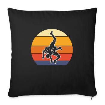 Lutteur lutteur Fight Wrestling Ringer cadeau - Housse de coussin décorative 45 x 45 cm - noir - Devant