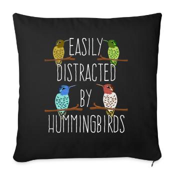 Hummingbird Hummingbirds - Sofa pillowcase 17,3'' x 17,3'' (45 x 45 cm) - black - Front