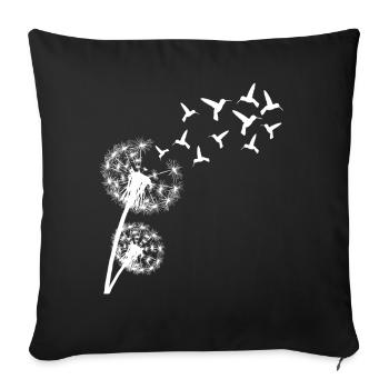 Hummingbird Dandelion - Sofakissenbezug 45 x 45 cm - Schwarz - Vorne