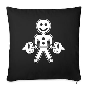 Gym Gingerbread Man Bodybuilding - Sofa pillowcase 17,3'' x 17,3'' (45 x 45 cm) - black - Front