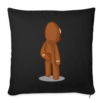 Gingerbread Man Circle Game Baking - Sofa pillowcase 17,3'' x 17,3'' (45 x 45 cm) - black - Front