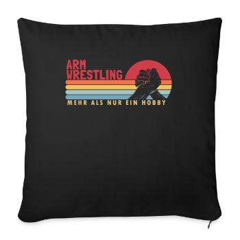 Le bras de fer plus qu’un bras d’exercice de loisir - Housse de coussin décorative 45 x 45 cm - noir - Devant