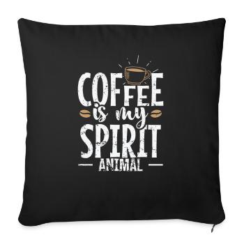 Le café est mon animal spirituel Caféine - Housse de coussin décorative 45 x 45 cm - noir - Devant