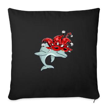 Baleine de carnaval - Housse de coussin décorative 45 x 45 cm - noir - Devant