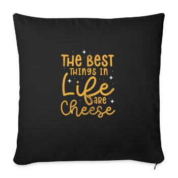 Fromage - Housse de coussin décorative 45 x 45 cm - noir - Devant