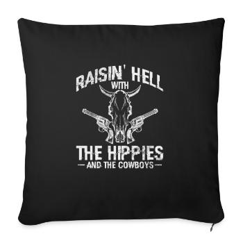 Cow-boy - Housse de coussin décorative 45 x 45 cm - noir - Devant