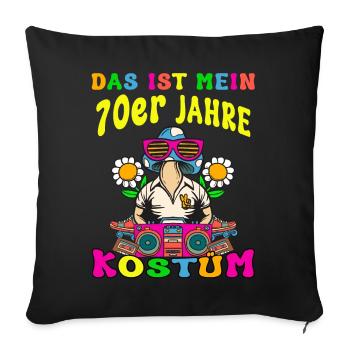 Das ist mein 70er Jahre Kostüm 70s Motto Party - Sofakissenbezug 45 x 45 cm - Schwarz - Vorne