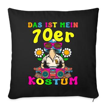 Das ist mein 70er Kostüm 70s Motto Party Kostüm - Sofakissenbezug 45 x 45 cm - Schwarz - Vorne