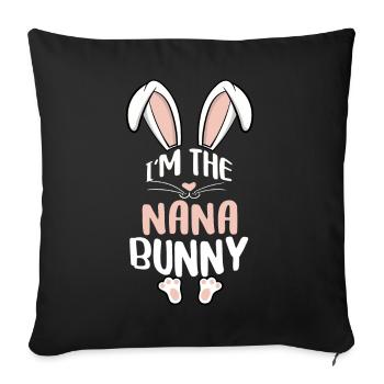 Je suis le lapin Nana - Housse de coussin décorative 45 x 45 cm - noir - Devant