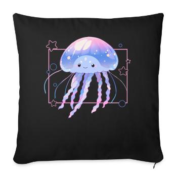 Cute Jellyfish Ocean Love Sea Animal Kawaii Aesthe - Sofakissenbezug 45 x 45 cm - Schwarz - Vorne