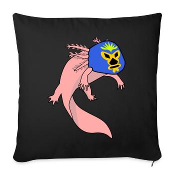 Lucha Libre Axolotl Luchador - Sofakissenbezug 45 x 45 cm - Schwarz - Vorne