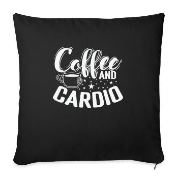 Café et Cardio Caféine Café - Housse de coussin décorative 45 x 45 cm - noir - Devant