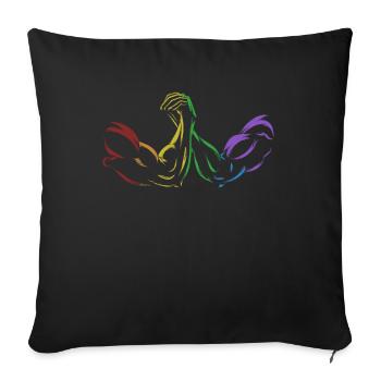 Bras de fer LGBT Rainbow Techniques Exercice - Housse de coussin décorative 45 x 45 cm - noir - Devant