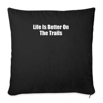 Randonnée - La vie est plus belle sur les sentiers - Housse de coussin décorative 45 x 45 cm - noir - Devant