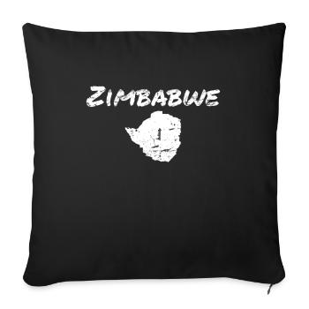 Zimbabwe Vintage carte Zimbabwe Zimbabwéen - Housse de coussin décorative 45 x 45 cm - noir - Devant