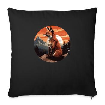 Cadeaux esthétiques pour les amoureux du renard - Housse de coussin décorative 45 x 45 cm - noir - Devant