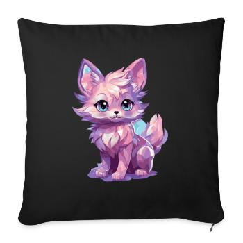 Cadeaux esthétiques pour les amoureux du renard - Housse de coussin décorative 45 x 45 cm - noir - Devant