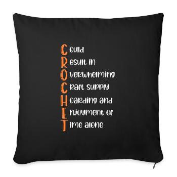 Crochet Knitting Sewing Seamstress Gift - Sofa pillowcase 17,3'' x 17,3'' (45 x 45 cm) - black - Front