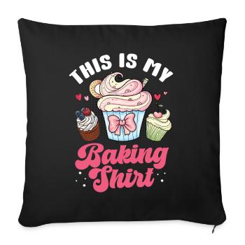 Cupcake Muffin Baking Gift - Sofa pillowcase 17,3'' x 17,3'' (45 x 45 cm) - black - Front