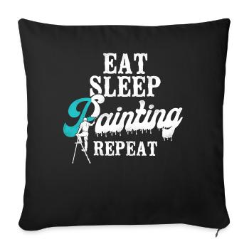 House Painter Decorator Eat Sleep - Sofakissenbezug 45 x 45 cm - Schwarz - Vorne