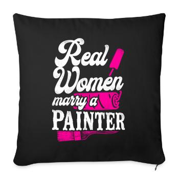 House Painter Decorator Girlfriend - Sofa pillowcase 17,3'' x 17,3'' (45 x 45 cm) - black - Front