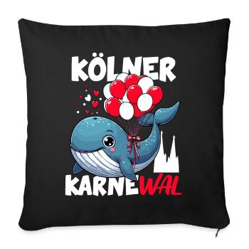 Cologne Carnival Wal Kölle Alaaf Cologne Cathedral funny - Sofa pillowcase 17,3'' x 17,3'' (45 x 45 cm) - black - Front