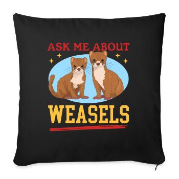 Weasel Hermännchen Mouse Weasel Gift - Sofa pillowcase 17,3'' x 17,3'' (45 x 45 cm) - black - Front
