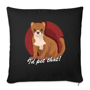 Weasel Mouse Weasel Dwarf Weasel Gift - Sofa pillowcase 17,3'' x 17,3'' (45 x 45 cm) - black - Front