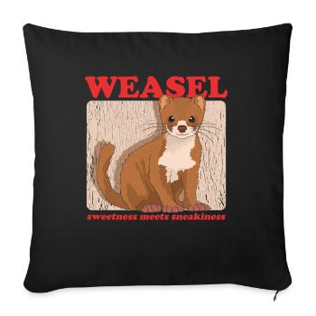 Weasel Mouse Weasel Cute Dwarf Weasel Gift - Sofa pillowcase 17,3'' x 17,3'' (45 x 45 cm) - black - Front
