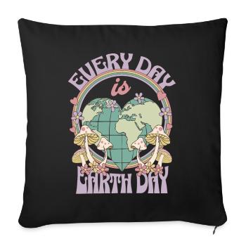Chaque jour, c’est le Jour de la Terre - Housse de coussin décorative 45 x 45 cm - noir - Devant
