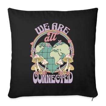 Nous sommes tous connectés Jour de la Terre - Housse de coussin décorative 45 x 45 cm - noir - Devant